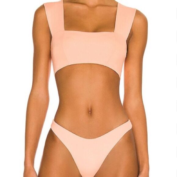 Nwt l*space Parker top cabana bitsy bottom tangy peach orange bikini set - Picture 1 of 12